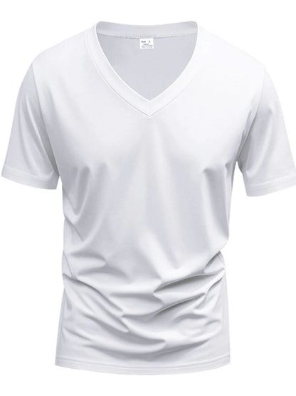 Men'S Full Size V-Neck Short Sleeve T-Shirt plus Size