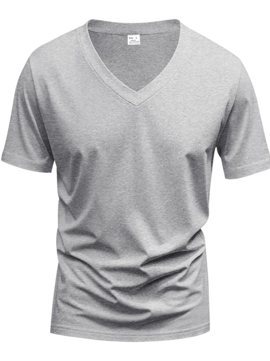 Men'S Full Size V-Neck Short Sleeve T-Shirt plus Size