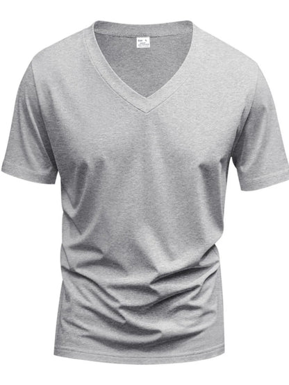 Men'S Full Size V-Neck Short Sleeve T-Shirt plus Size