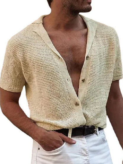 Men'S Full Size Button down Short Sleeve Shirt plus Size