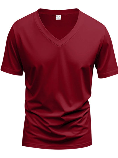 Men'S Full Size V-Neck Short Sleeve T-Shirt plus Size