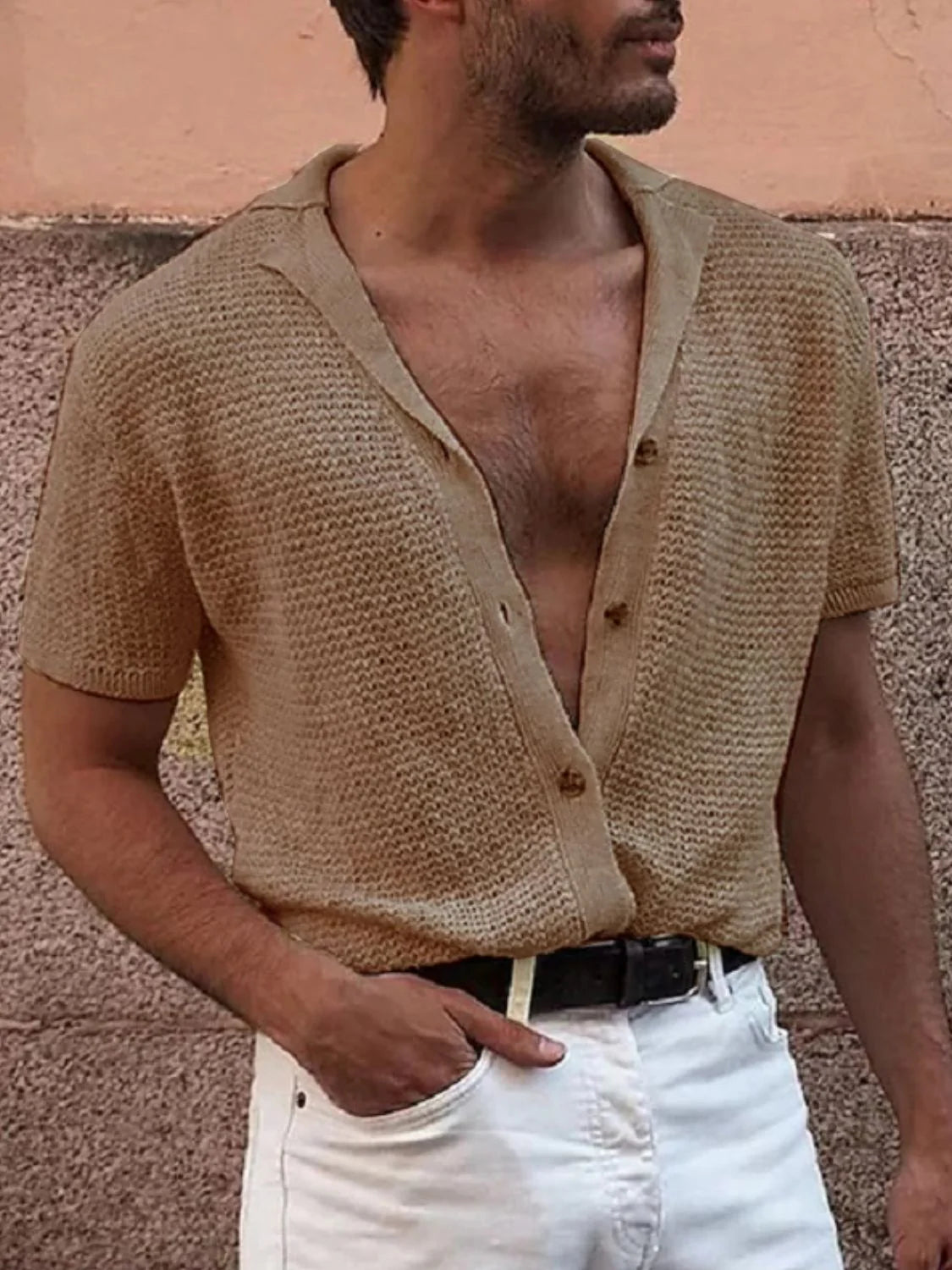 Men'S Full Size Button down Short Sleeve Shirt plus Size